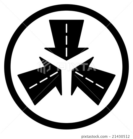Merge Directions Rounded Icon Merge Directions Rounded Icon 21430512