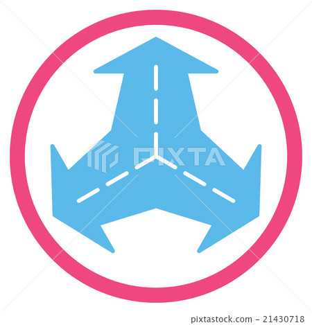 Intersection Directions Rounded Icon Intersection Directions Rounded Icon 21430718
