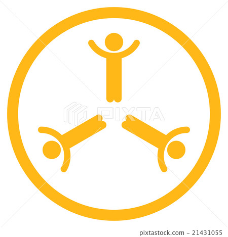 Hands Up Men Rounded Icon - Stock Illustration [21431055] - PIXTA