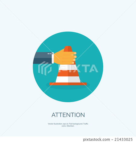 Vector illustration, flat vector attention cone Vector illustration, flat vector attention cone 21433025
