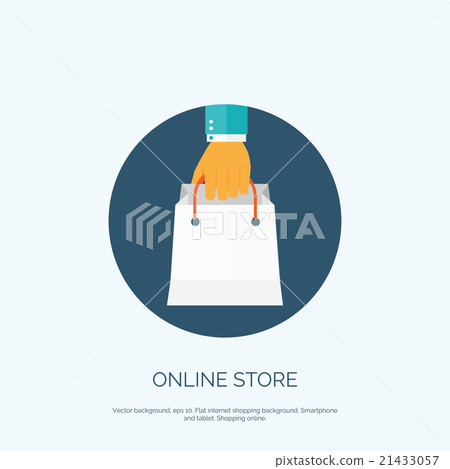 Vector illustration. Flat background, shopping bag 21433057