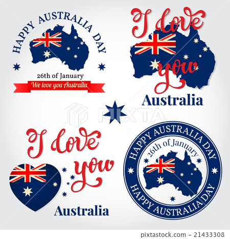 We love you Australia badge, label, logo 21433308