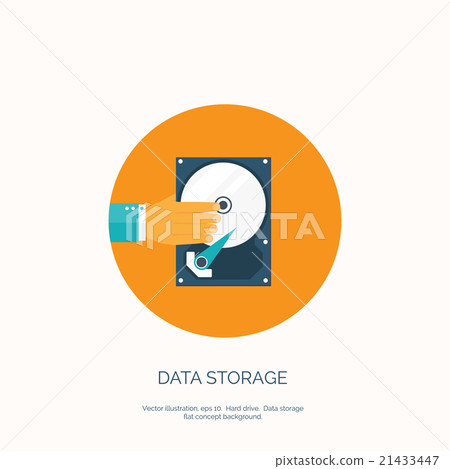 Vector illustration. Flat background , hard drive Vector illustration. Flat background , hard drive 21433447