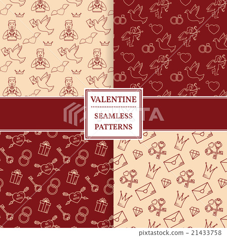 Happy valentine's day pattern set.  21433758