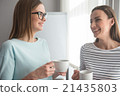 Positive girls drinking coffee 21435803