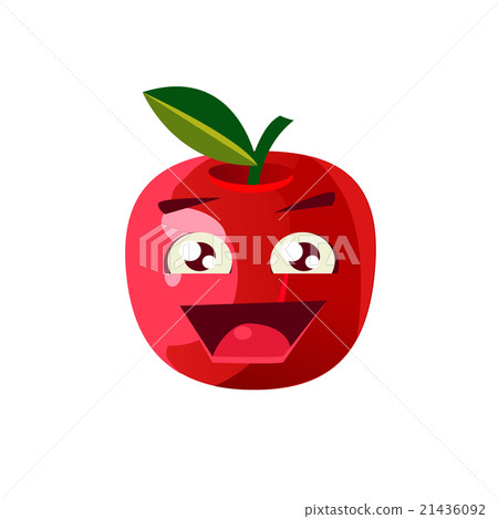 图库插图: excited apple emoji