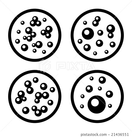 Petri Dishes with Bacteria Icons Set. Vector Petri Dishes with Bacteria Icons Set. Vector 21436551