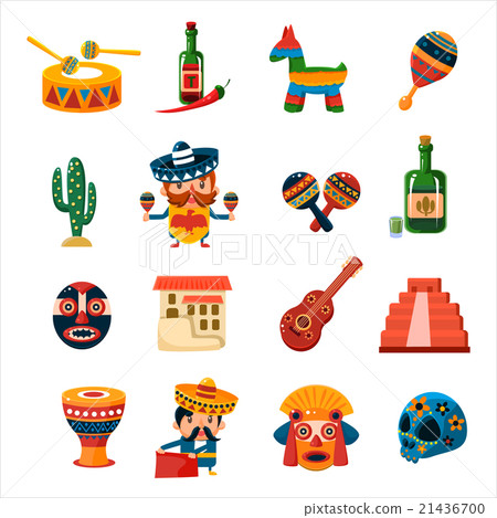 Traditional Mexican Symbols Collection 21436700
