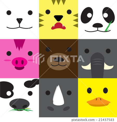 Set of animal faces 21437583