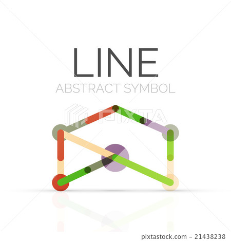 Linear abstract logo, connected multicolored 21438238