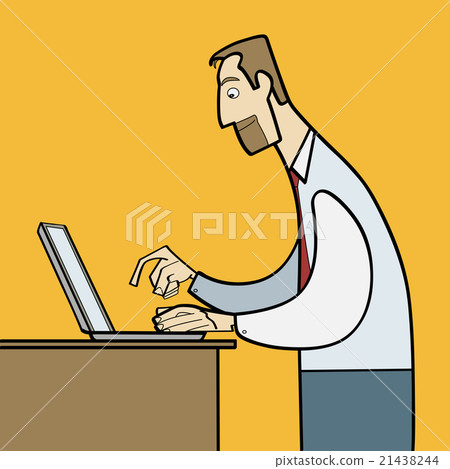 man working on laptop flat vector man working on laptop flat vector 21438244