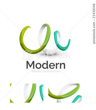Abstract 3d swirl ribbon logo template with Abstract 3d swirl ribbon logo template with 21438348