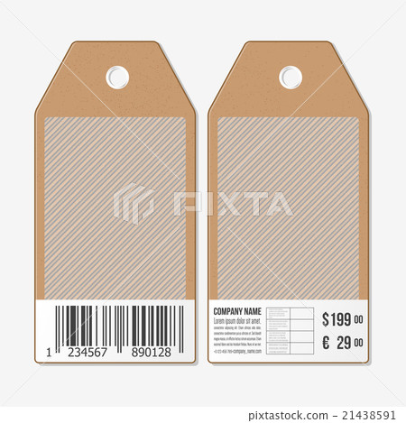 Vector tags design on both sides, cardboard sale 21438591