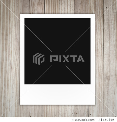 Empty photo frame sheet stick on wooden board 21439156