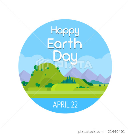 Earth Day Nature Summer Landscape Round Banner Earth Day Nature Summer Landscape Round Banner 21440401