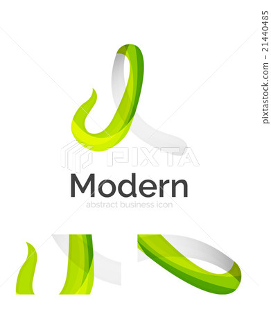 Abstract 3d swirl ribbon logo template with 21440485