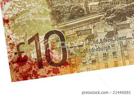 Scottish Banknote, 10 pounds, blood 21440891