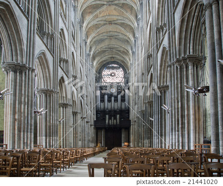 Interior of the gothic cathedral in Rouen,france Interior of the gothic cathedral in Rouen,france 21441020