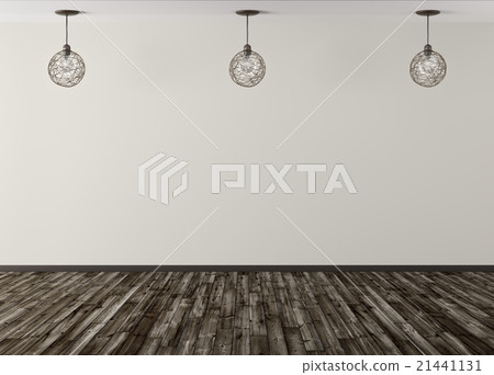 Three lamps against of beige wall background 3d  21441131