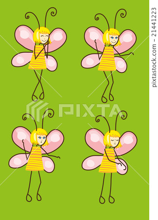 Set of cartoon butterflies with different Set of cartoon butterflies with different 21441223