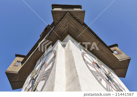 old clock tower Uhrturm closeup in Graz, Austria old clock tower Uhrturm closeup in Graz, Austria 21441567
