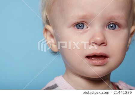 little cute child with tears on face 21441889