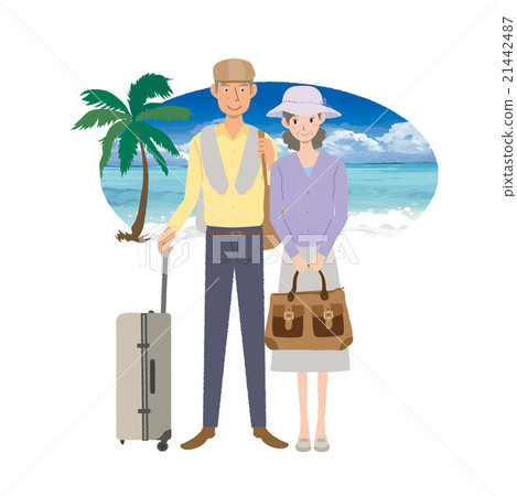 Elderly travel abroad illustration 21442487