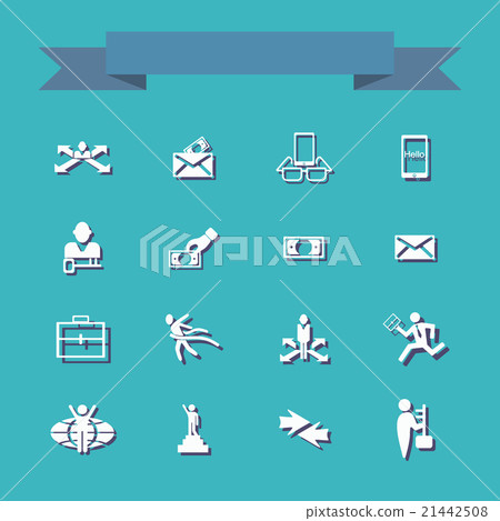 Collection set of flat icons business theme 21442508