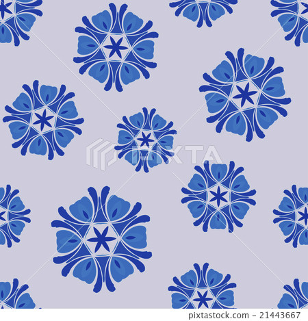 Seamless pattern blue boho chic - Stock Illustration [21443667] - PIXTA