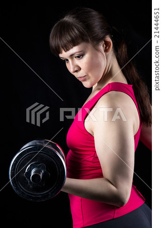 Fitness trainer with kettlebell 21444651