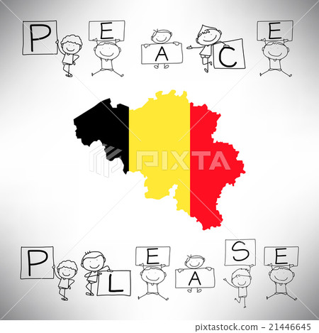 hand drawing cartoon alphabet with Belgium flag hand drawing cartoon alphabet with Belgium flag 21446645