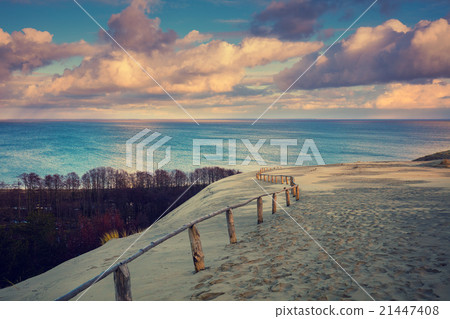 Cloudy sky over Parnidis dune in autumn 21447408