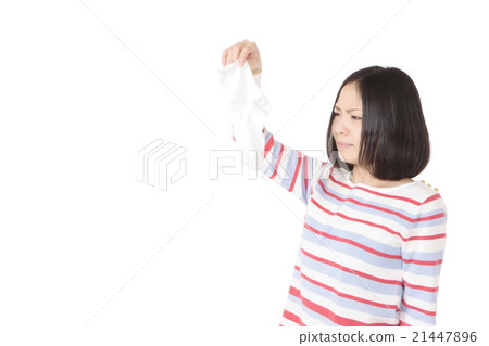 A young lady with a washed sock 21447896