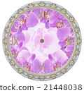 Clock face with vintage ornament and orchid   21448038
