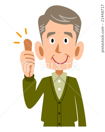 An elderly man who thumbs up 21448717