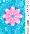 Pink flower on fresh blue dot pattern 21449390
