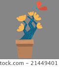 Flower in pot and red butterfly 21449401