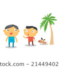 Human and dog on the beach 21449402