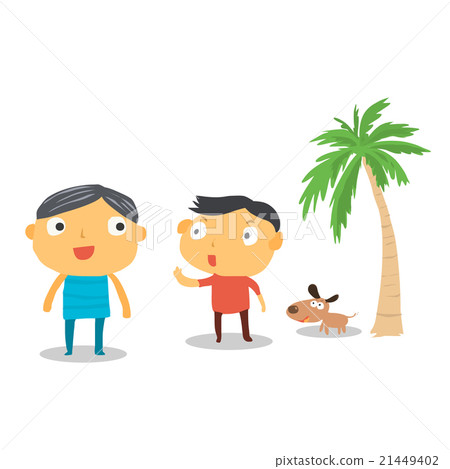 Human and dog on the beach 21449402
