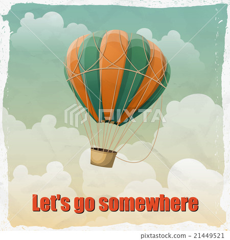 Vintage hot air balloon in the sky 21449521