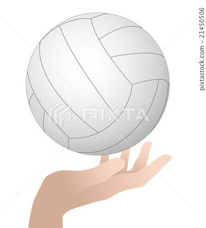 Hand vector with volley ball illustration 21450506
