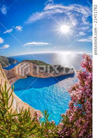 Navagio beach with shipwreck on Zakynthos, Greece 21451762