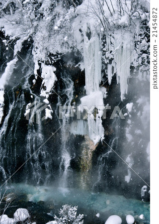 北海道富良野（Shirahishi Falls）的冬天風景 21454872