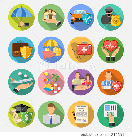 Insurance Flat Icons Set Insurance Flat Icons Set 21455131