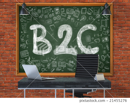 Hand Drawn B2C on Office Chalkboard. Hand Drawn B2C on Office Chalkboard. 21455276