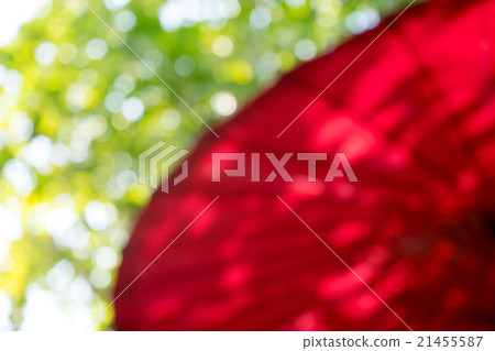 Red Umbrella outdoor and green leaf Red Umbrella outdoor and green leaf 21455587
