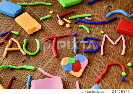 word autism made from modelling clay 21456545