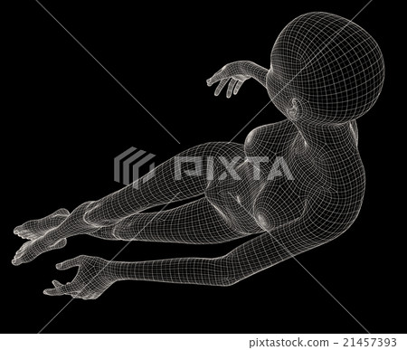 女性身體線框perming3DCG插圖素材 21457393