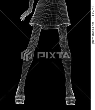 Women's body wire frame perming3DCG Illustration Material Material Women's body wire frame perming3DCG Illustration Material Material 21457410