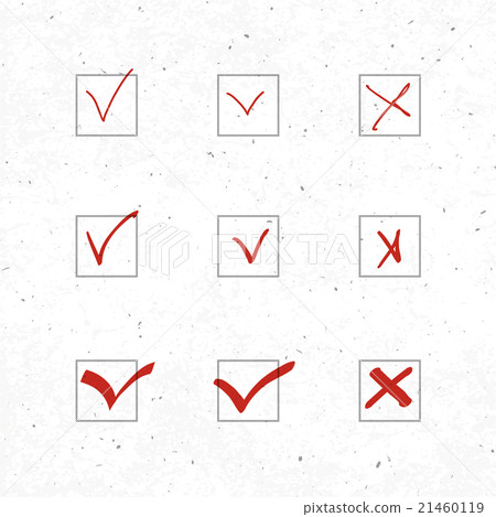Check marks collection with paper texture Check marks collection with paper texture 21460119